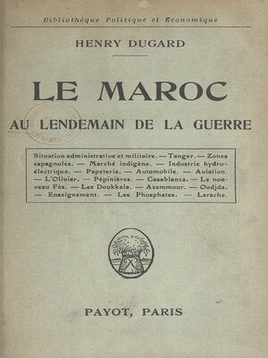 cover image of Le Maroc au lendemain de la guerre